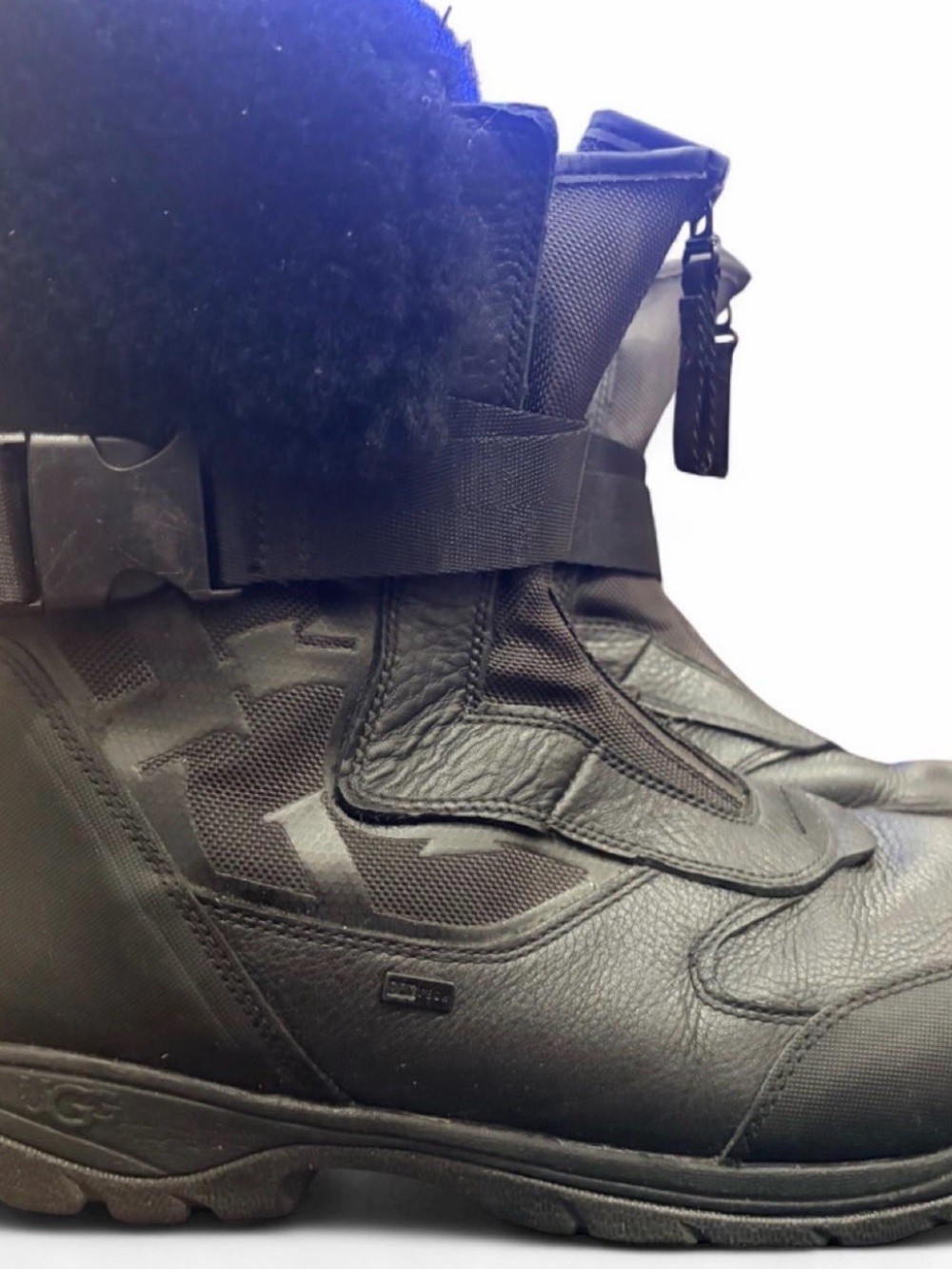 UGG Men's Black Winter Snow Boots with Shearling Collar